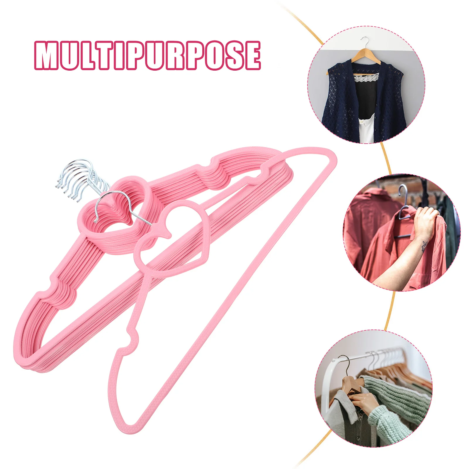 10 PCS Hanger Heavy Duty Clothes Rack Non-Slip Organizer Pink Simple Blazers for Women