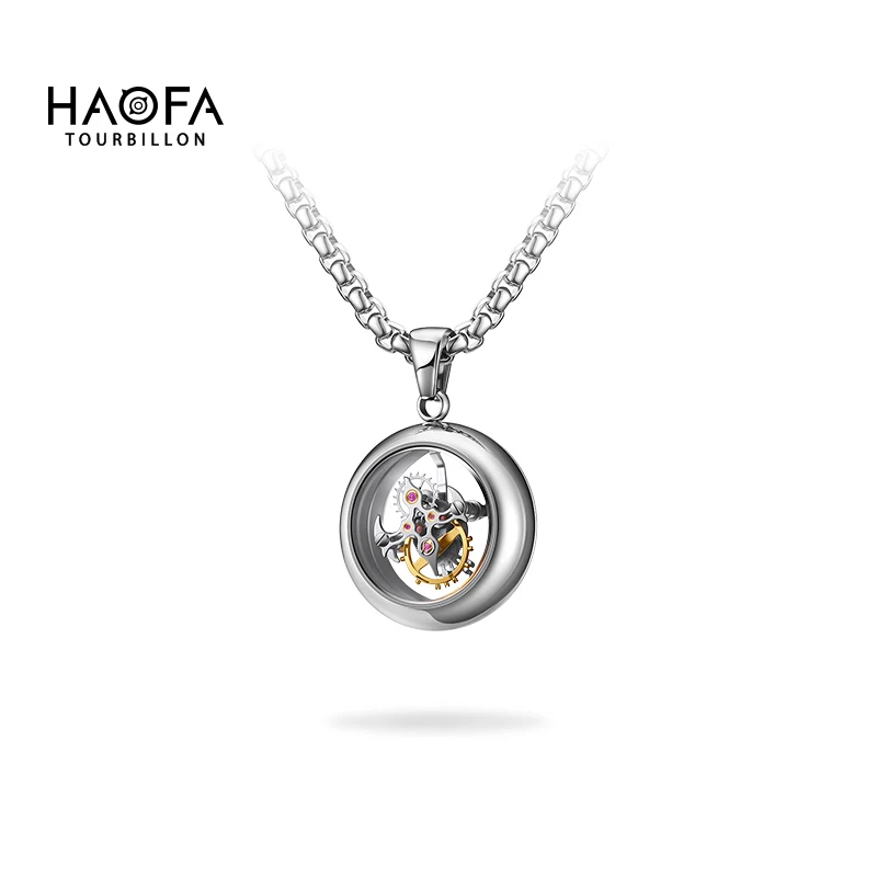 Haofa Tourbillon Special Necklace Ornament with Mechanical Movement Special Design Fashion Jewelry Accessory HFT1001