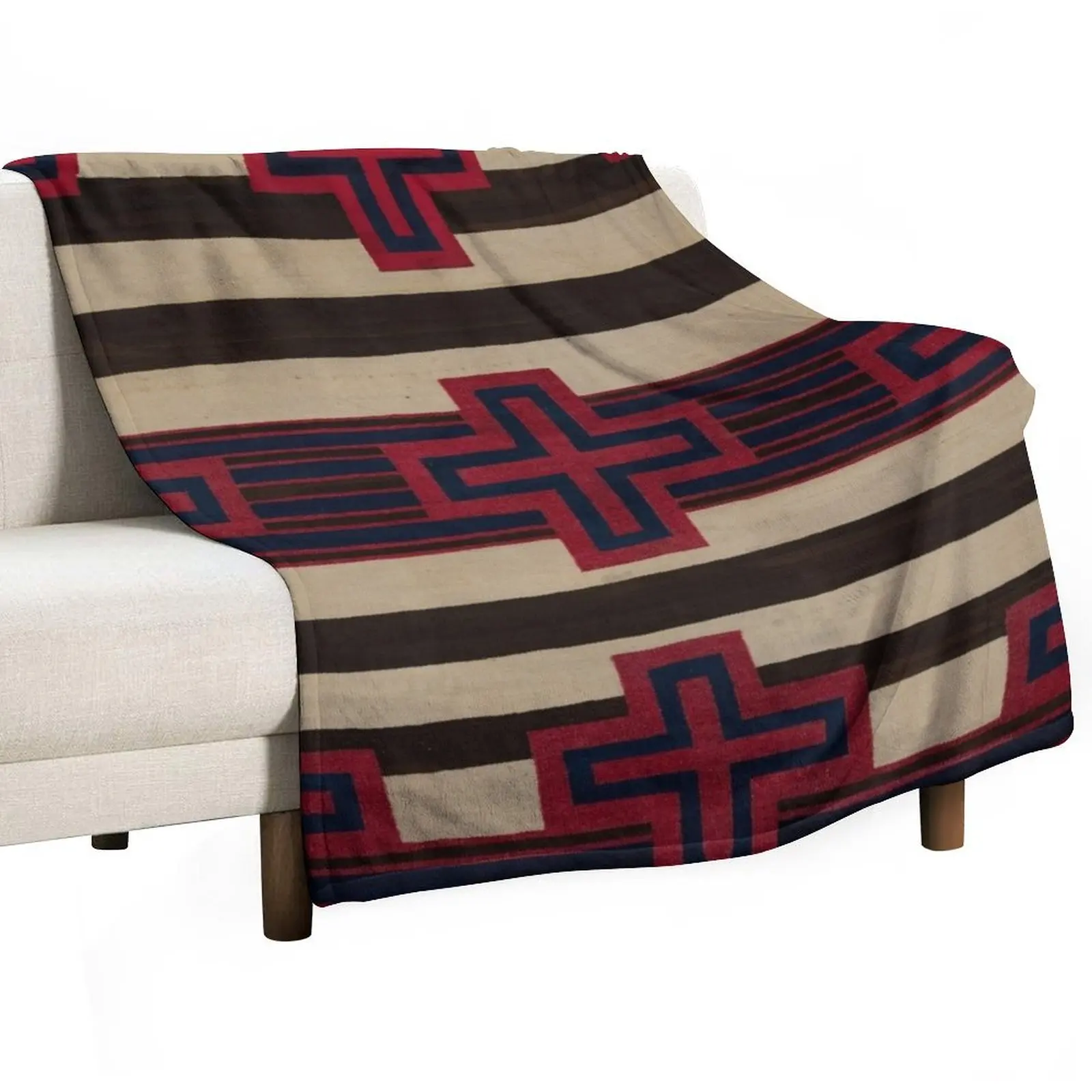 Indigenous Designs VI Chief's Blanket Navajo Weavings Throw Blanket Cute Plaid Hair Shaggy Soft Plush Plaid sofa bed Blankets