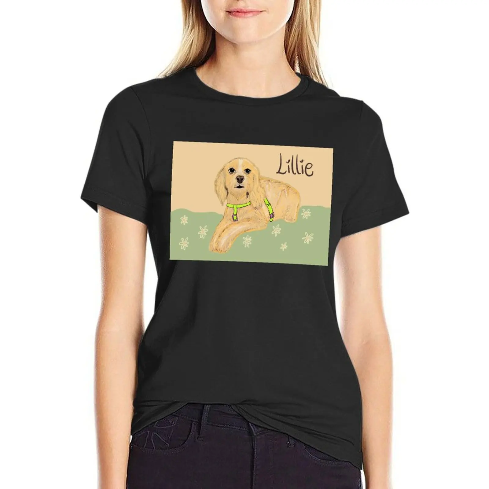 LILLIE T-Shirt plain summer top customs design your own Short sleeve tee cropped t shirts for Women