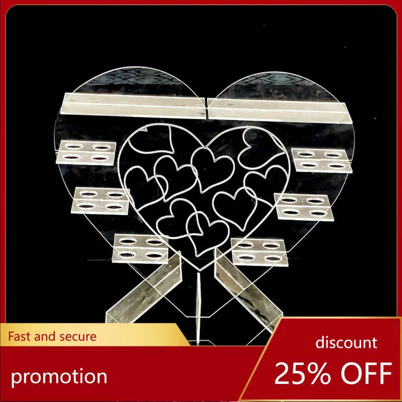 

Zml romantic heart-shaped pearl cake topper set - creative dessert table decoration
