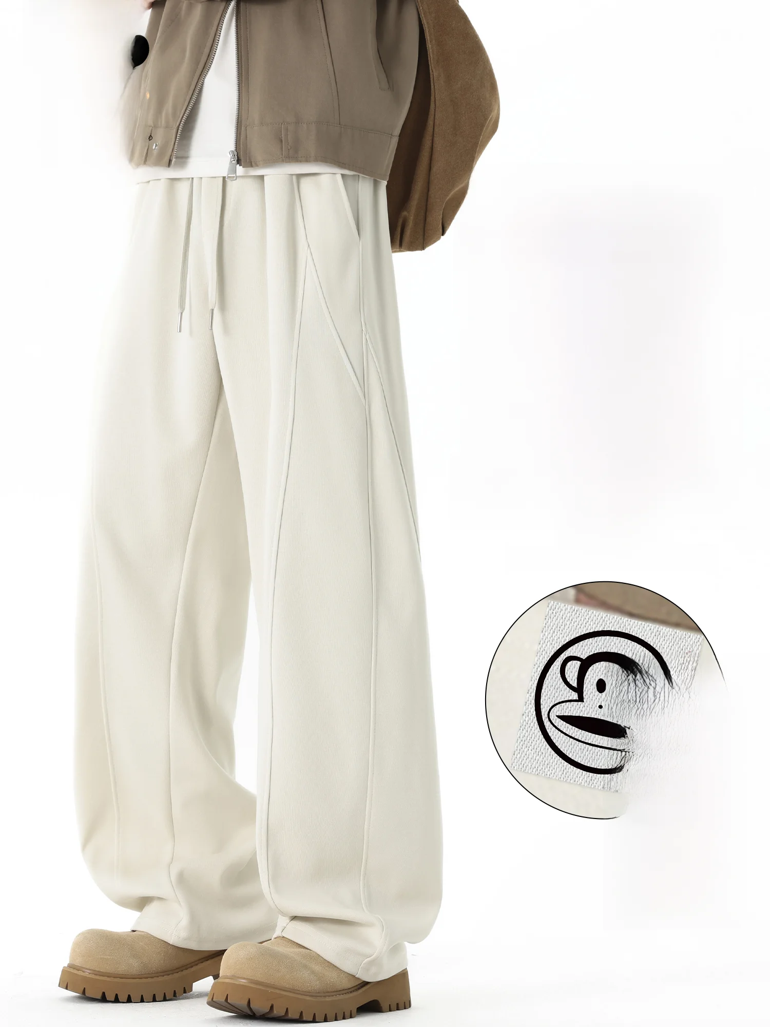 

PaulFrank Winter Thiened Hooded Straight Leg Pants Men's New Sle Fce Lined Casual Trousers Knife Design