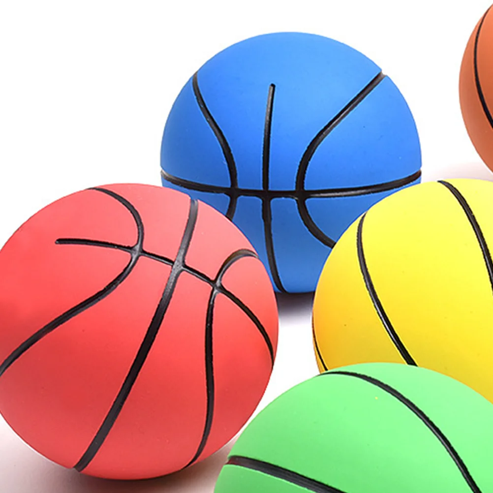 3 Pcs Sports Small Basketball Bouncy Student Kids Toys Rubber Anti-stress Bounce Balls