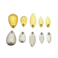 50pcs Fishing Lure Blade Mixed Size Small Gold Silver Fish Scale Spinner Rings Blades DIY Fishing Spoon Accessories