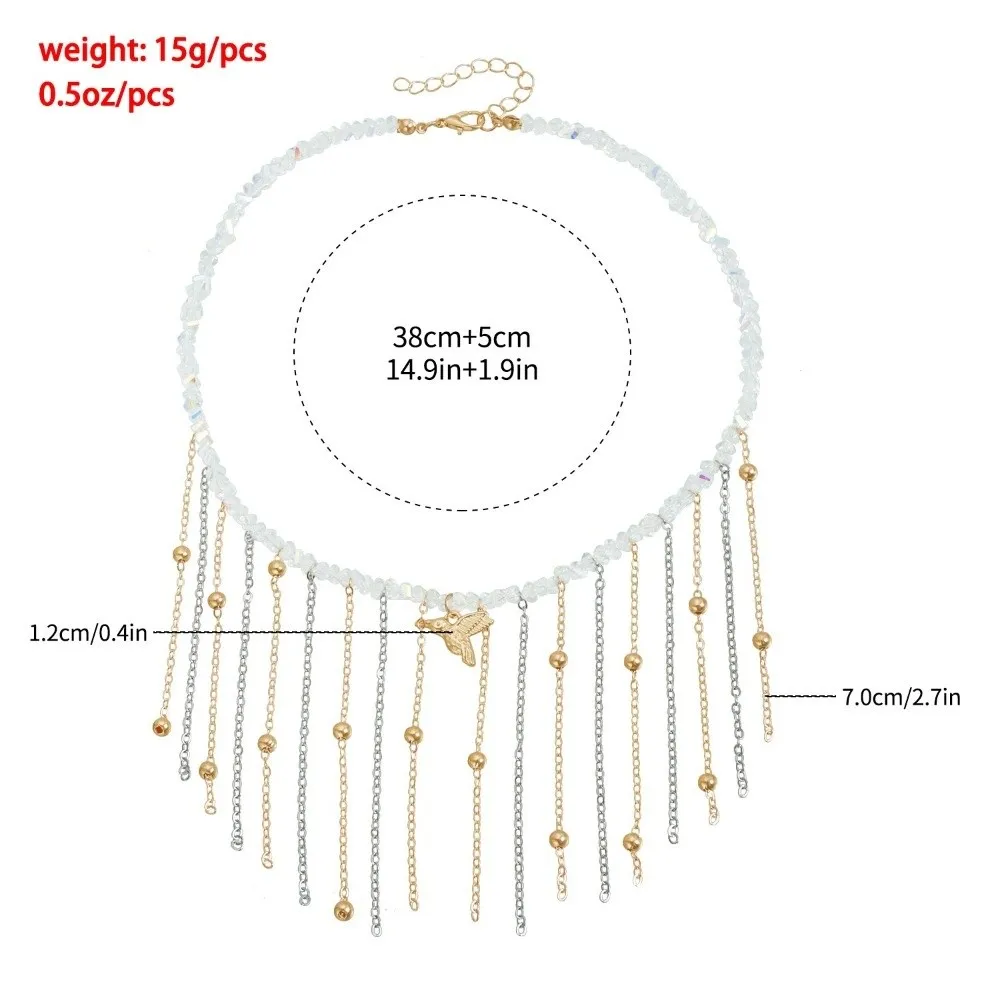 جديد Y2k الطيور قلادة قابل للتعديل سبائك الزنك شرابات المختنق استرخى أقراط النساء