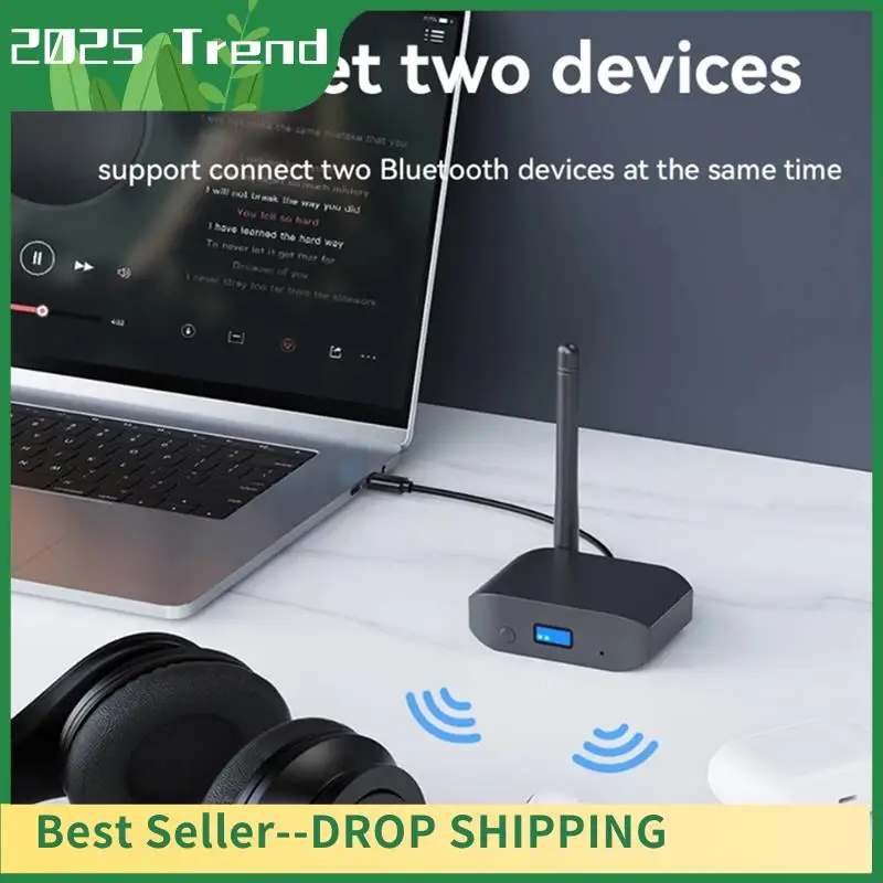 

HD Bluetooth 5,3 аудио передатчик декодирования черный передатчик с антенной Aux беспроводной стерео музыкальный адаптер для ТВ автомобильный динамик