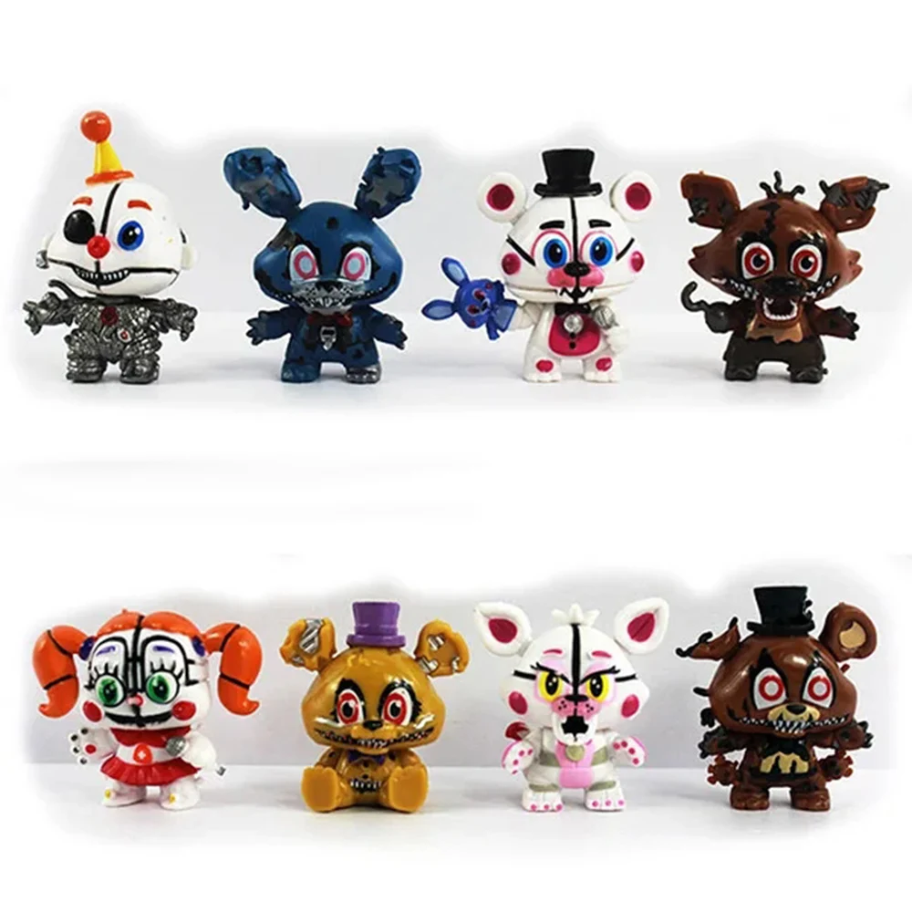 8 Teile/satz Anime Figur Freddy Spielzeug Fünf Nacht Im Freddy Fnaf Bonnie Bär Foxy Action Figur Pvc