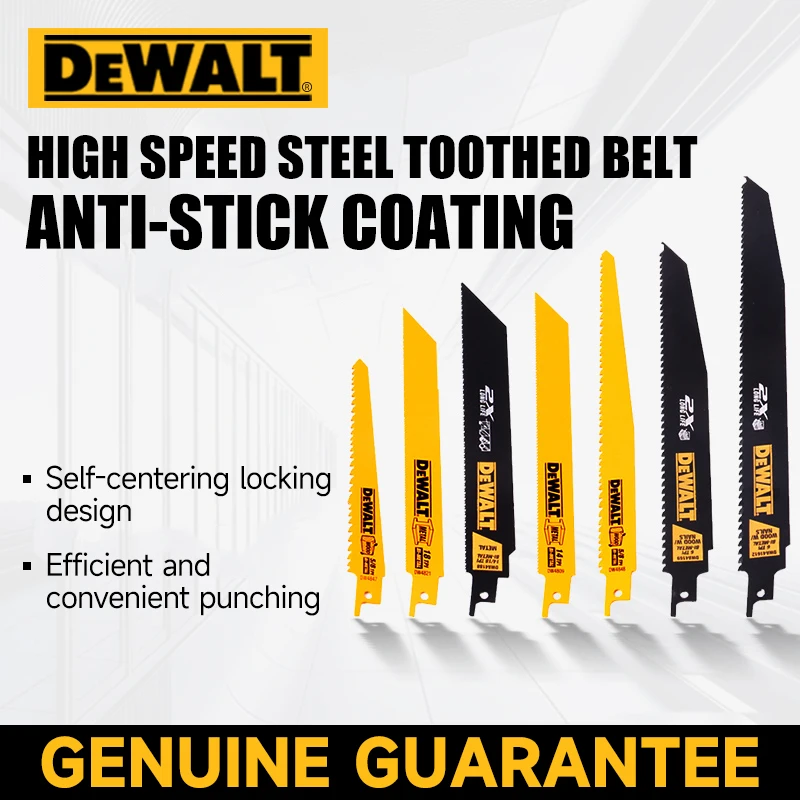 DEWALT 5pcs Reciprocating Saw Blades With Straight Back Saber Handsaw For Cutting Wood Metal PVC Tube Power Tools Accessories