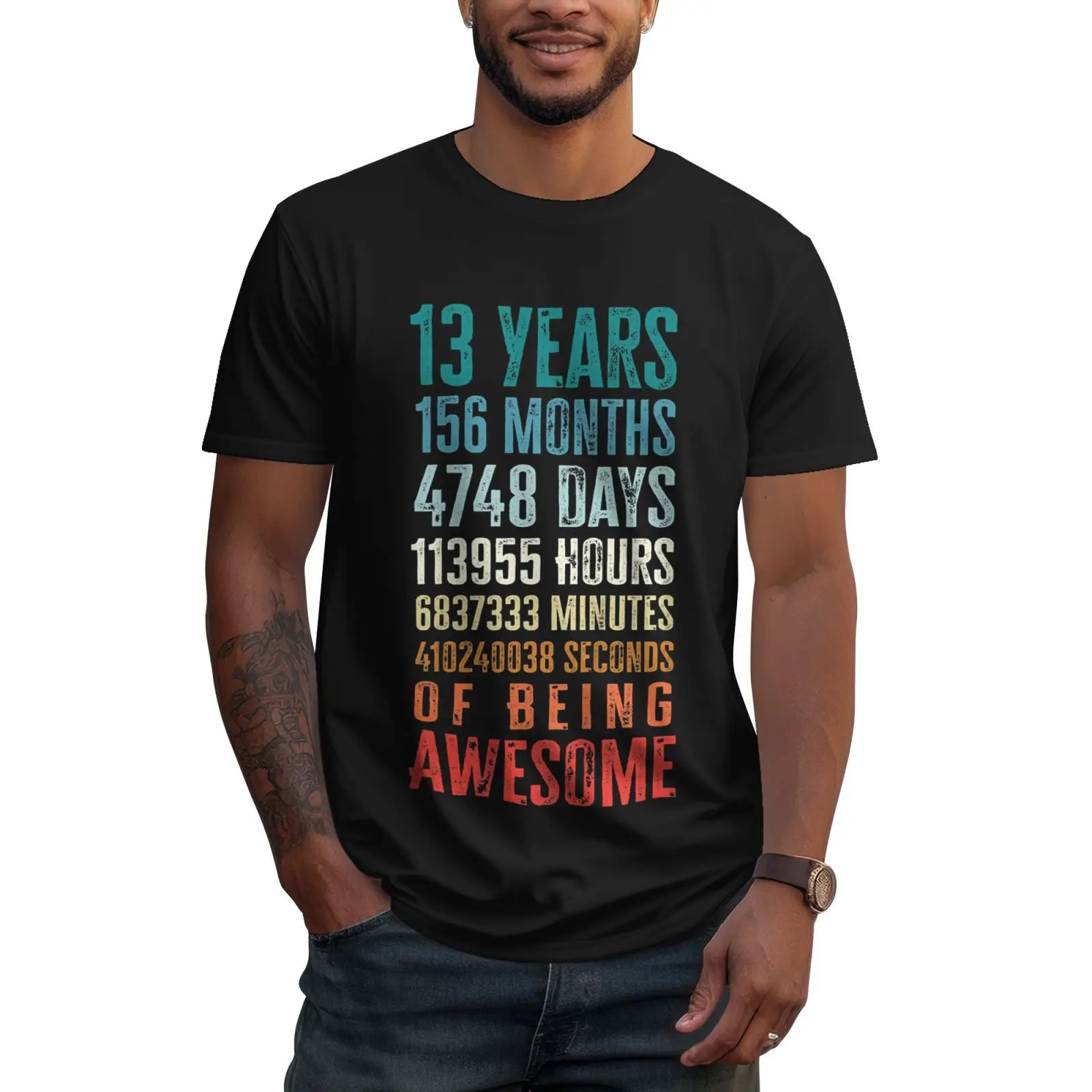 

Birthday 13th Print T-shirt Men Summer Cotton Casual Short Sleeve Oversized Tees Tops Streetwear 100% Cotton Luxury Sports