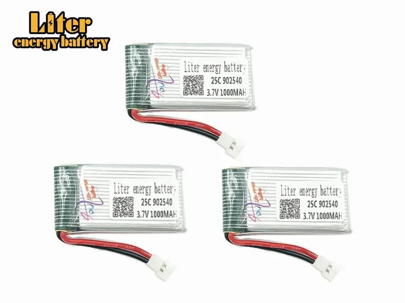 3pcs 3.7V 1000mAh 25C Drone Li-polymer Battery 902540 For RC SYMA X5C X5SC X5SW X5HC Quadcopter Aircraft TOY