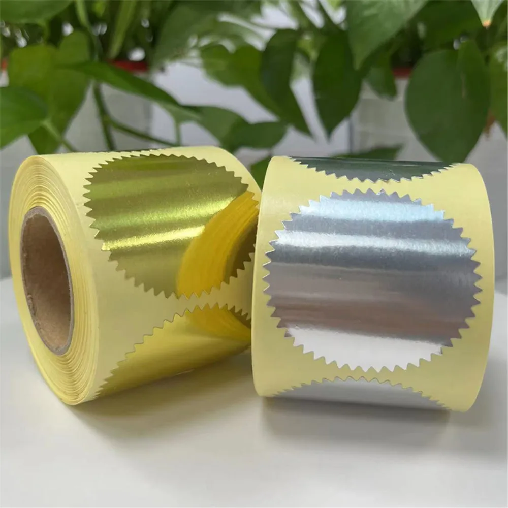 الذهب والفضة المزخرف ملصقات 50 مللي متر 250 قطعة شهادة ختم ملصقات للمعادن النقش ختم الذاتي التسمية سكرابوكينغ