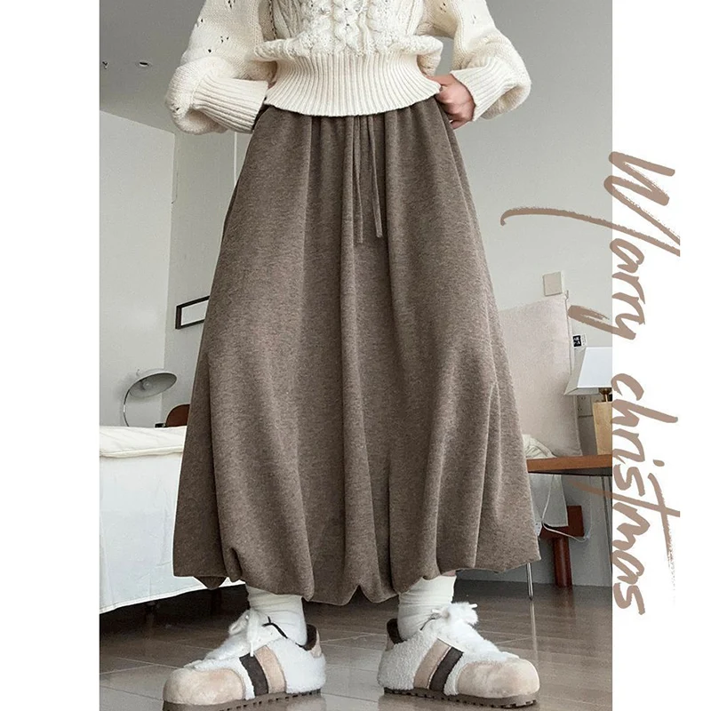 

Горячая новинка 2026: Женские классические ретро-юбки миди с высокой талией, однотонные, с цветочным узором, свободного кроя, в корейском стиле