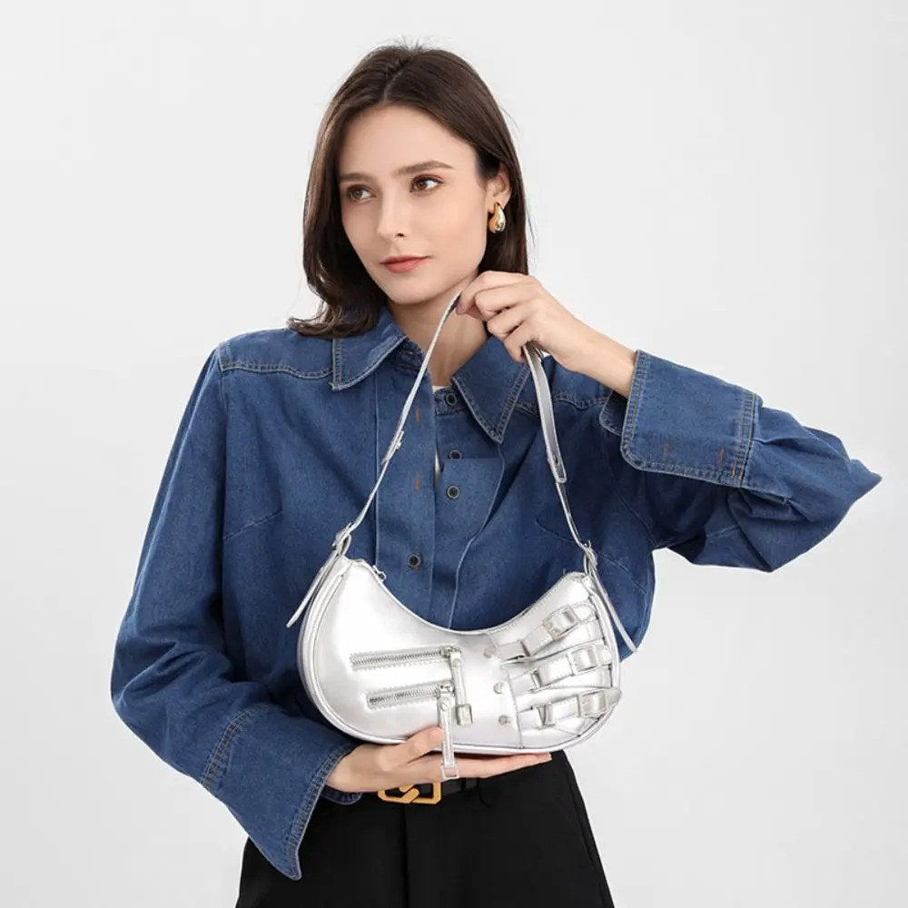 シンプルな-y2k-レトロリベットショルダーバッグ-pu-レザーファッションヴィンテージ脇の下バッグスパイシーガールハンドバッグクロスボディバッグ女の子