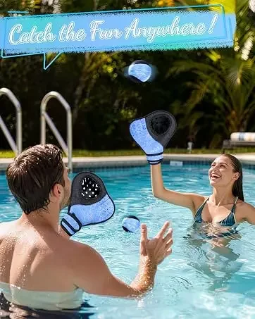 water baseball glove and ball