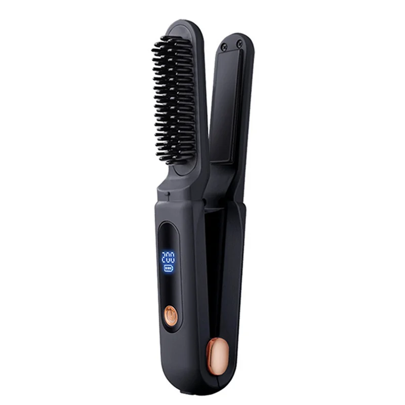

Выпрямитель для волос B24C 2 в 1, цифровая расческа-выпрямитель, 3 регулируемых температурных режима, для женщин, черный