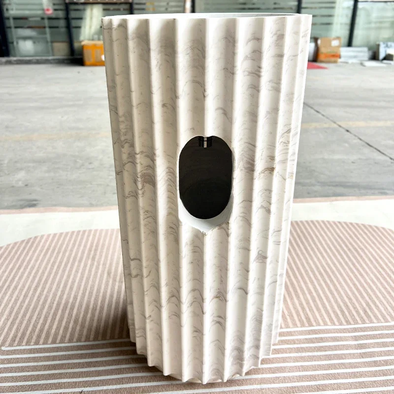 

hot sales Luxury Italian White Marble Basin Freestanding Bathroom Vanity Marble Pedestal Basin Washing Sink For Bathroom