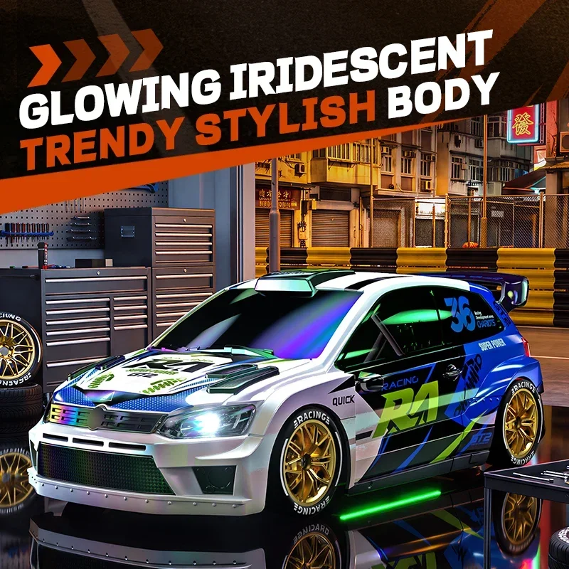 JJRC C8845 Full-Proportional 2.4GHz Remote Control 4WD Rally-Style Drift Car Electroplated Finish Gyroscope Lights Sound Effects