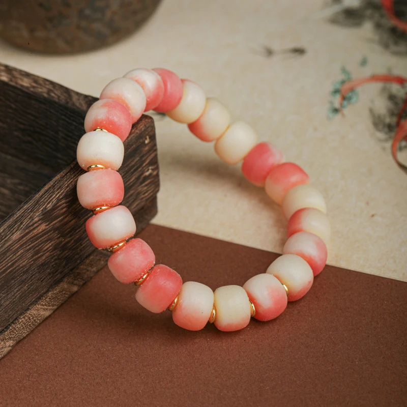 Vintage Bracelet with Half Blood Bucket , 108 Bone Beads, Unisex Jewelry