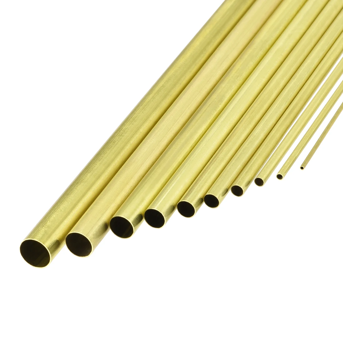 

6/8/10Pcs 300mm Brass Tube 1-3.5/4-6.5/1-10/1.5-11/2-5.5/2-10/2.5-9.5mm OD x 0.2/0.5mm Wall Thickness Seamless Round Pipe Tubing