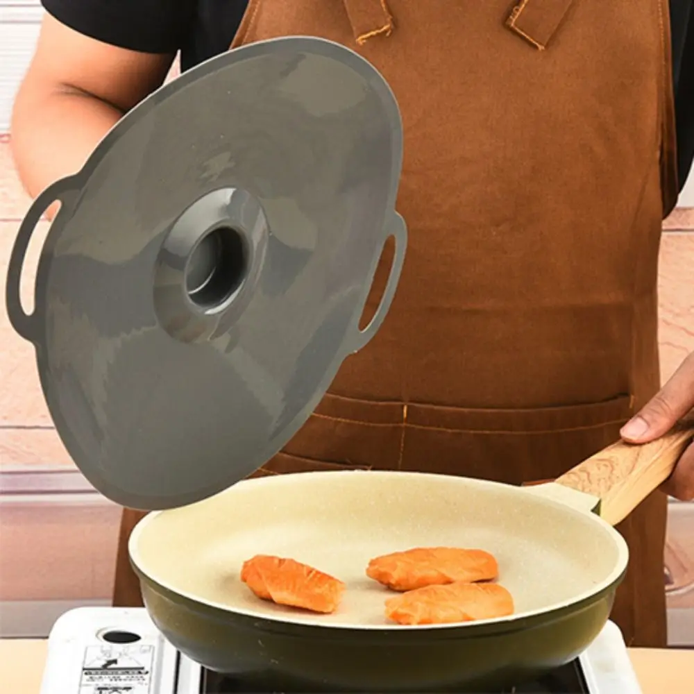 Heat-resistant Silicone Lid Dust-proof with Handle Microwave Splash Lid Anti Splatter Sealed Pot Cover Food Preservation