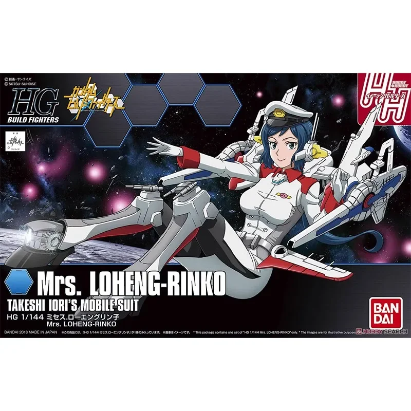 Bandai Original GUNDAM Anime modelo HGBF 1/144 Sra. LOHENG-RINKO TAKESHI IORI traje móvil figuras de acción de juguete regalos para niños