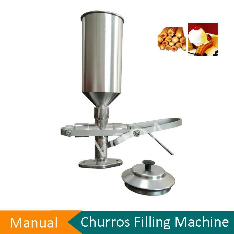 

Manual Cream Stuffer Machine Churros Filler Commercial Cream Jam Filling Machine for Kitchens 1.8L Spanish Churro Filling Maker