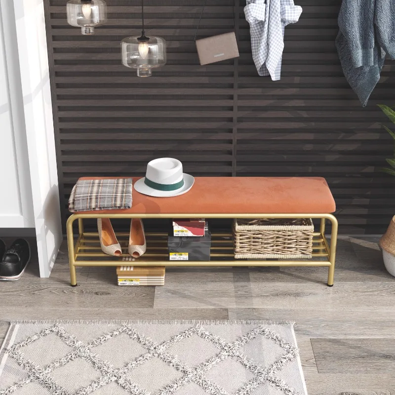 Entrance shoe change stool Nordic home door entrance fitting room bench narrow light luxury storage shoe stool