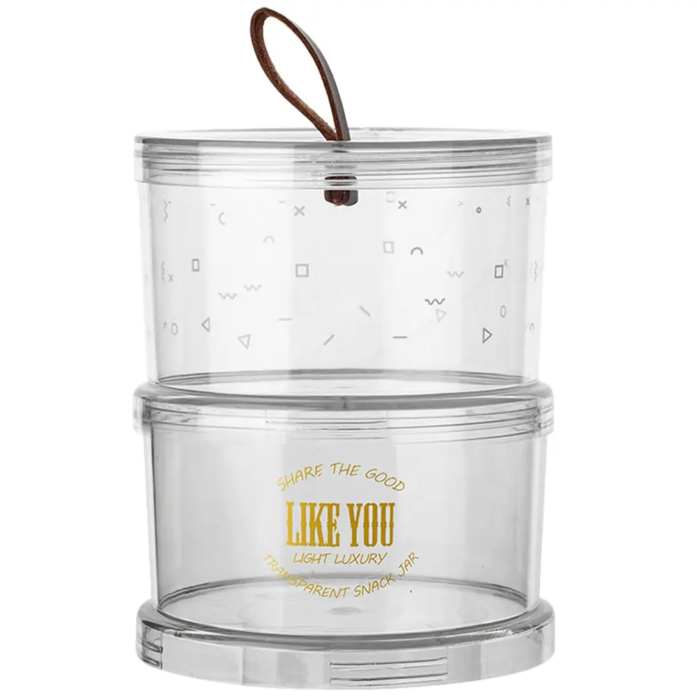 Picture 6: 2Pcs Snack Storage Jars Multi-Function Stackable Household Storage Boxes Transparent Sealed Cereal Containers Kitchen