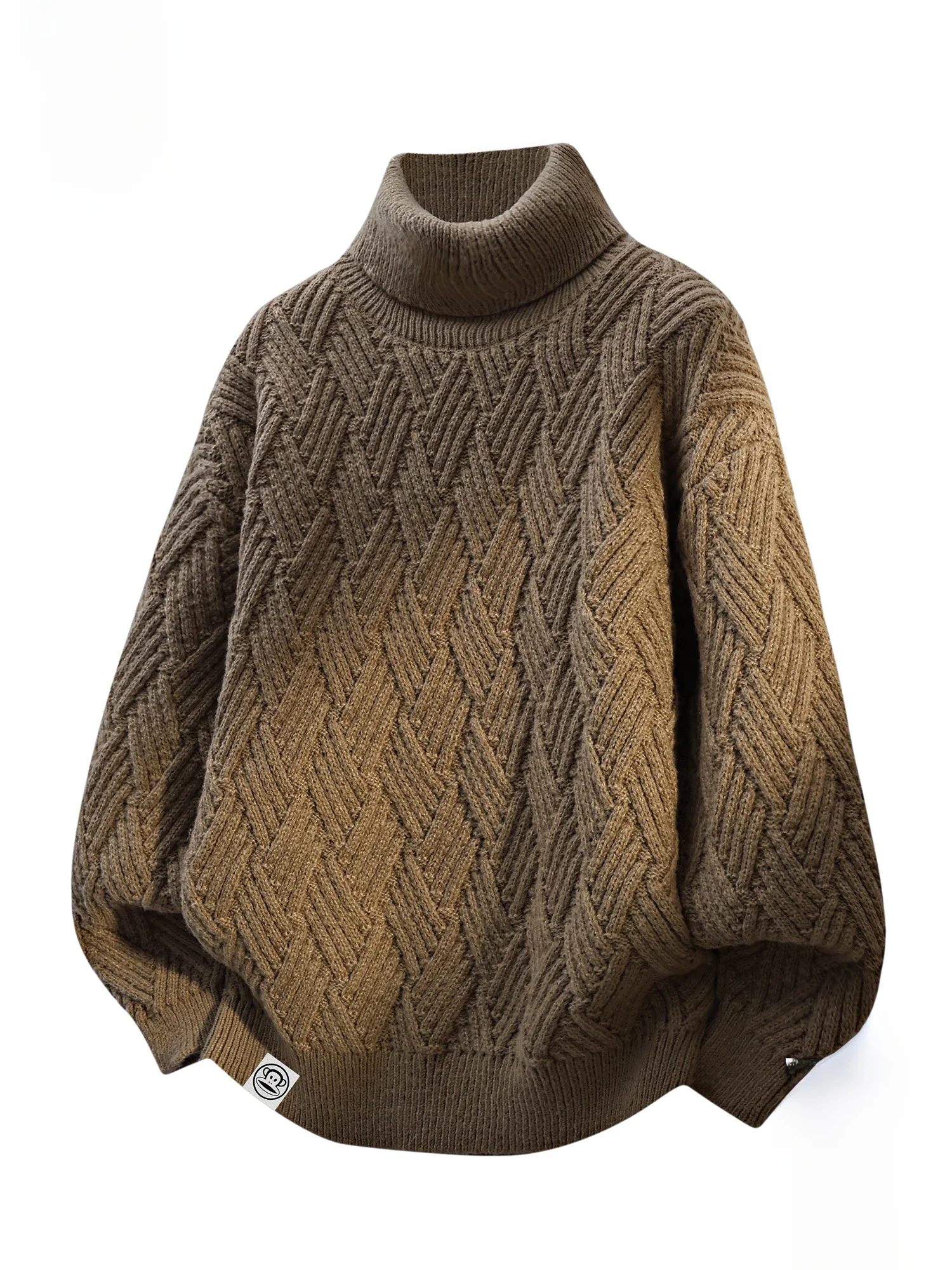 

Мужской вязаный свитер Paul Frank American Sle, новая зимняя модель, свободный крой, теплый, из мягкой полиэстеровой смеси, с длинными рукавами и высоким воротником