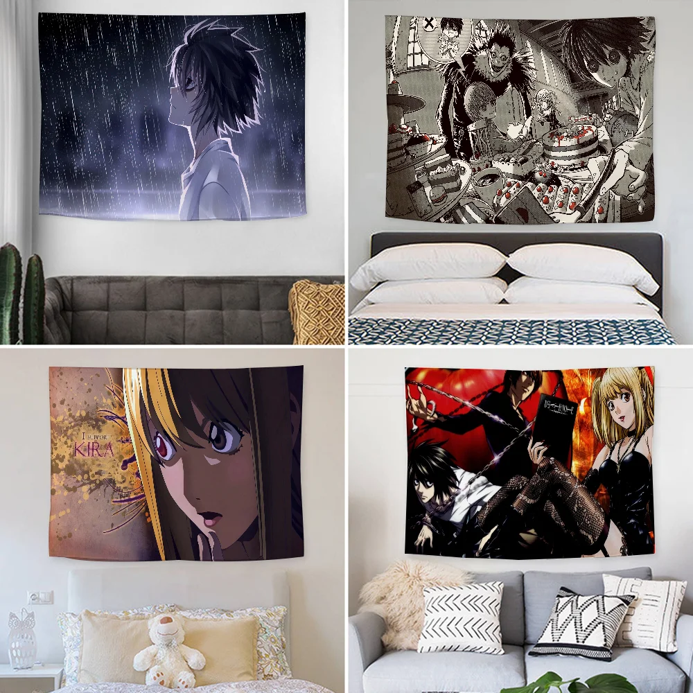 

Anime Death N-Note Tapestry Decoration party Background Hanging Cloth Bedroom Tapestry Room Decor Aesthetic