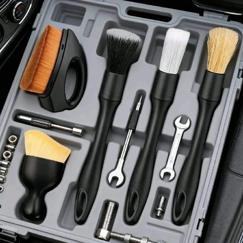 4-5PCS Car Detailing Brush Set Air Conditioning Vent Clean Crevice Sweep Dust Duster Auto Interior with Brush Car Wash Tool Set