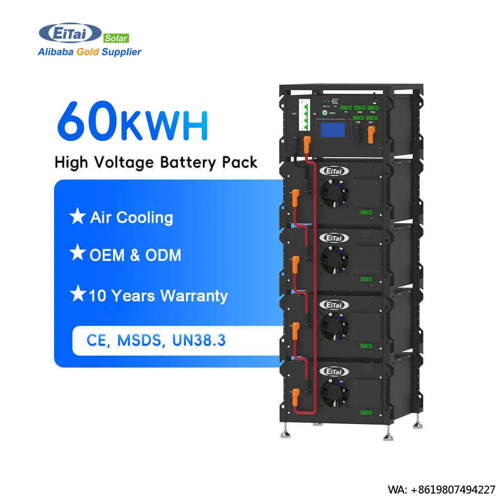

30KWH 40KWH 50KWH 60KWH High Voltage Rack 51.2V 100Ah 200Ah Lifepo4 Lithium Ion Battery for Industrial Energy Storage