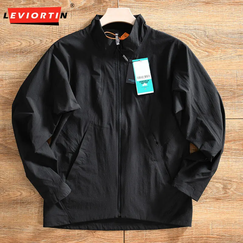 

2025 Autumn new men's fashionable versatile 3D stand cut design stand collar outdoor light business casual simple loose jacket