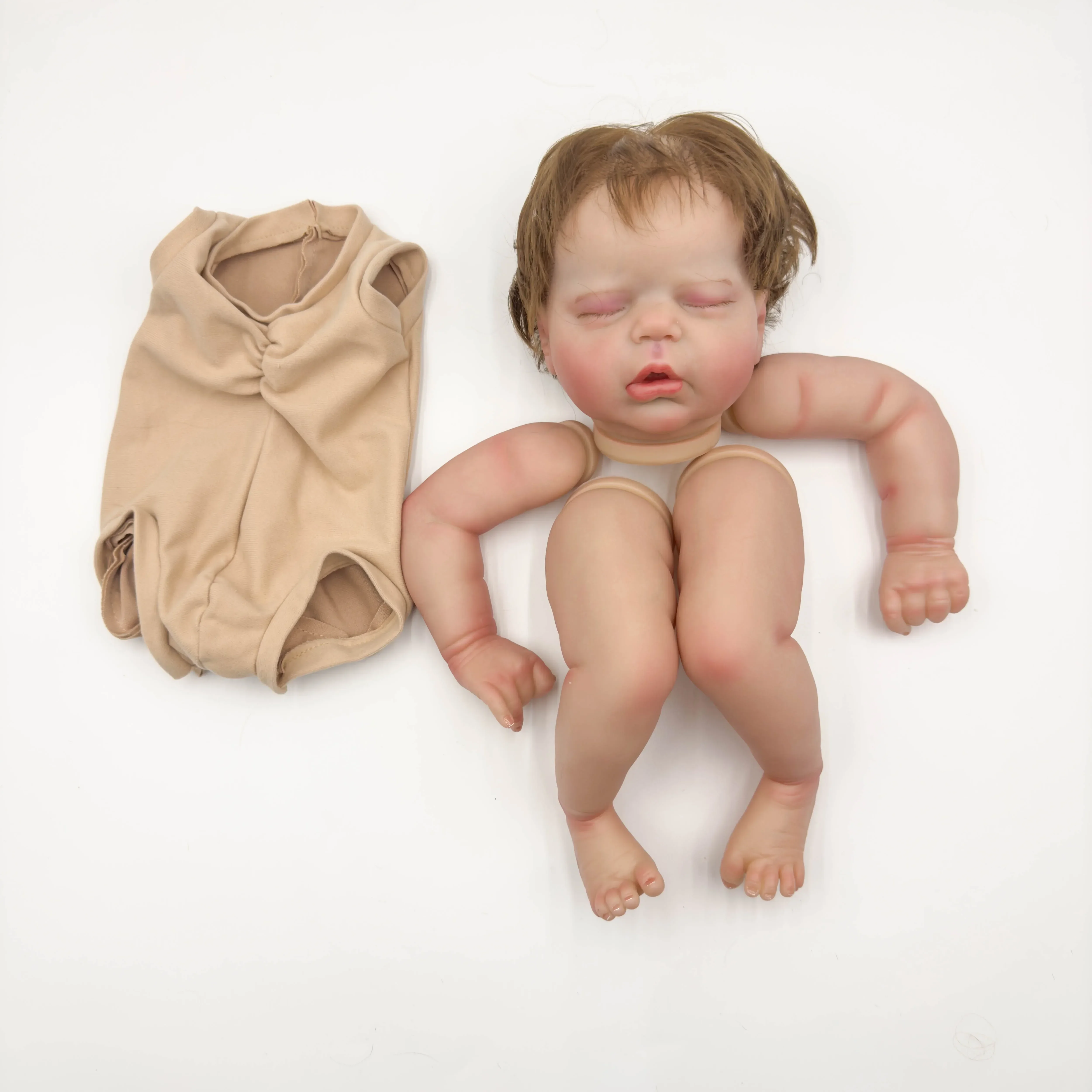 NPK 22'' unvollendete Puppenteile, lebensechtes, lebensechtes Reborn-Set, bereits bemalt mit Handwurzelhaar