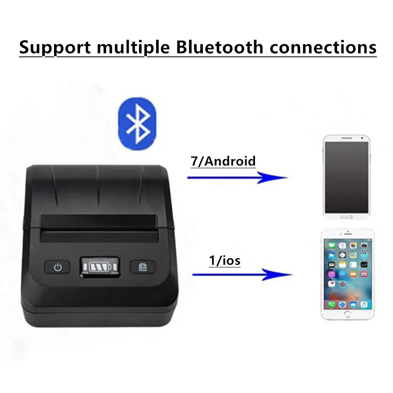 80mm portable thermal bluetooth receipt printer supermarket catering retail store payment ticket bill inkless thermal printer