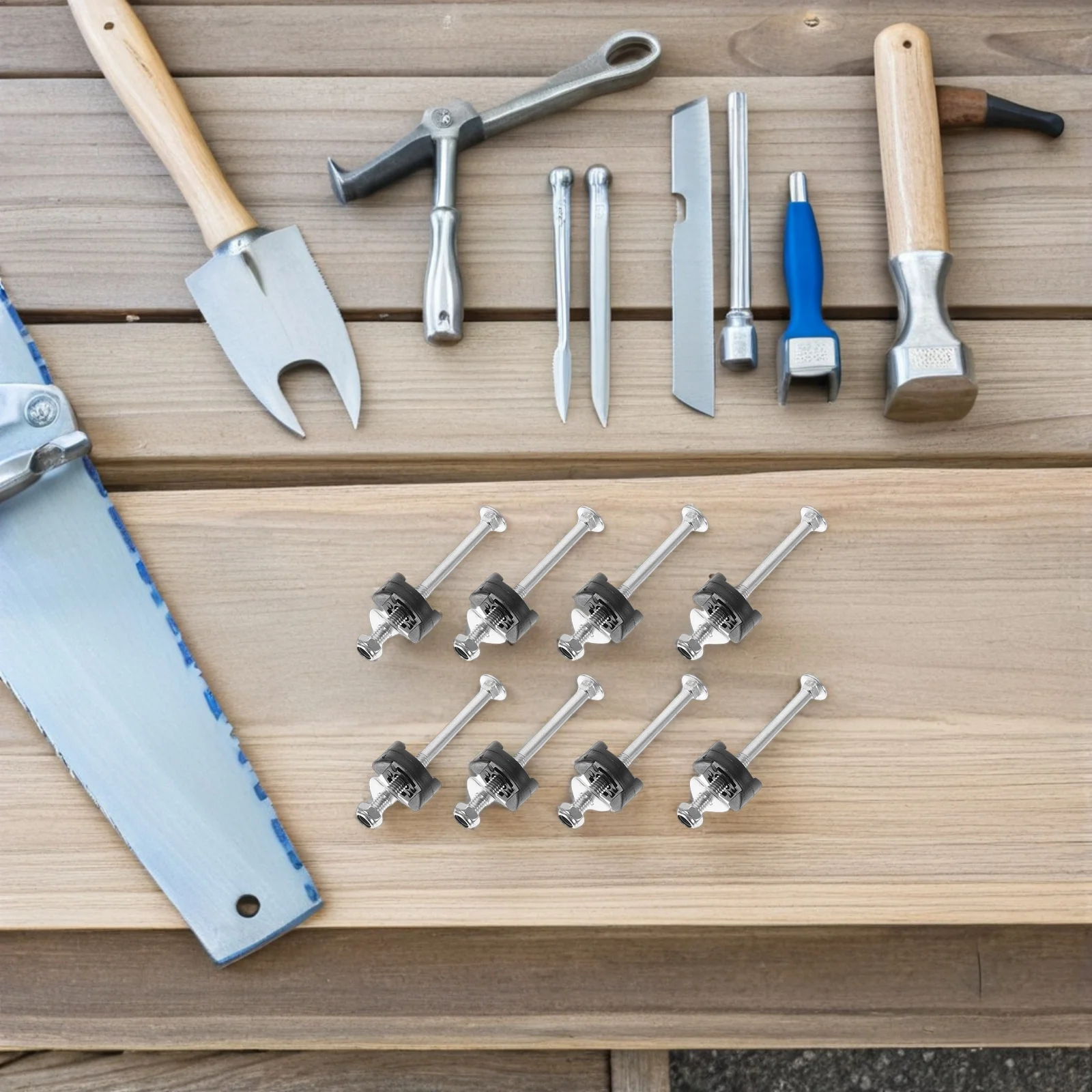 

8Sets Galvanized Steel Trampoline Screws Durable Fixation Screws Stable Outdoor Trampoline Fixing Accessories