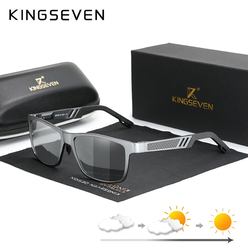 

KINGSEVEN Photochromic Sunglasses Men Women Polarized Chameleon Glasses Driving Goggles Anti-glare Sun Glasses zonnebril heren