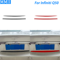 For Infiniti Q50 2014 2015 2016 2017 2018 2019 2020 Carbon Fiber Rear Trunk Panel Trim Strips Car Decoration Accessories Sticker