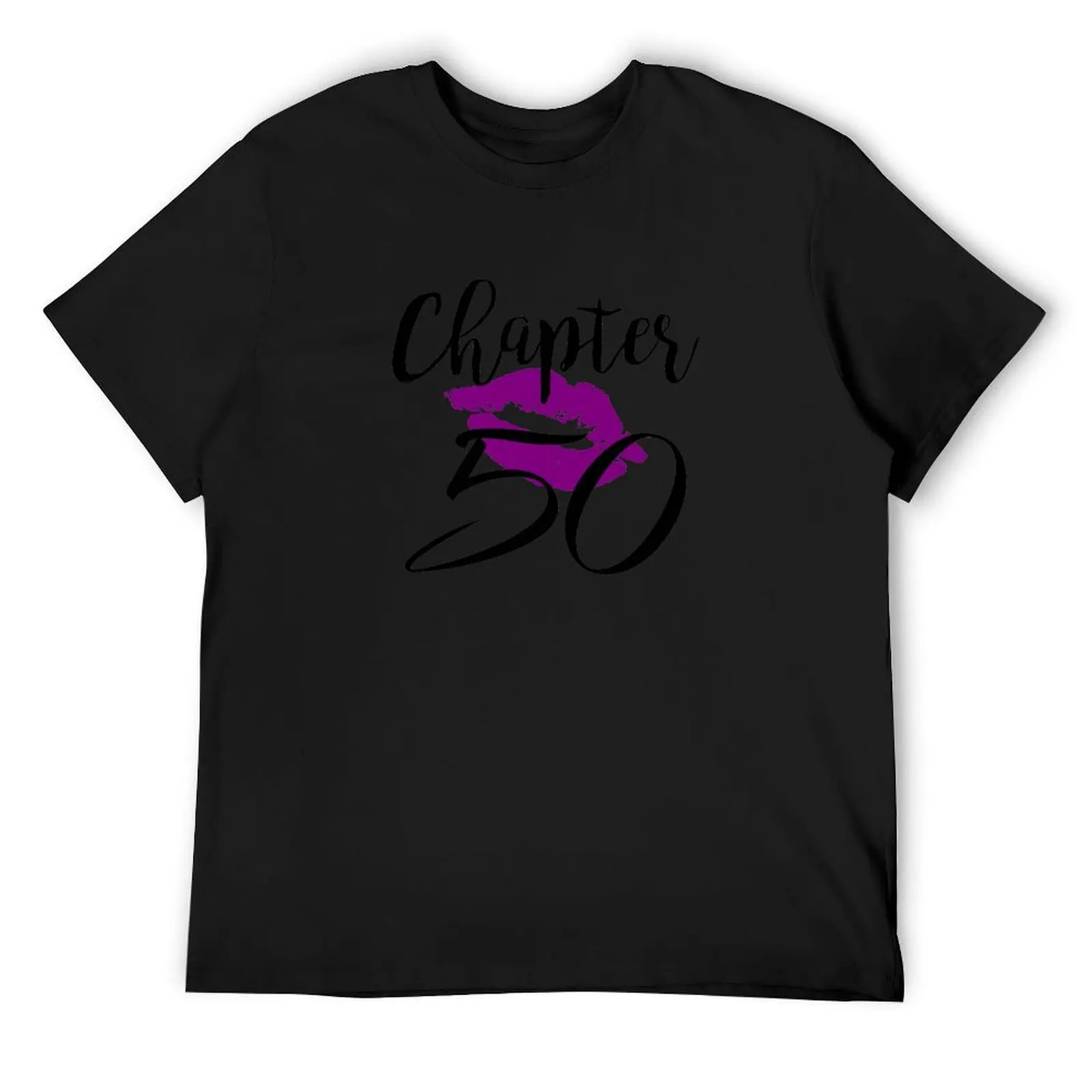 Chapter 50 Kiss Birthday Glam Women Fifty Anniversary Gift Lips Purple Lipstick T-Shirt customizeds mens clothing