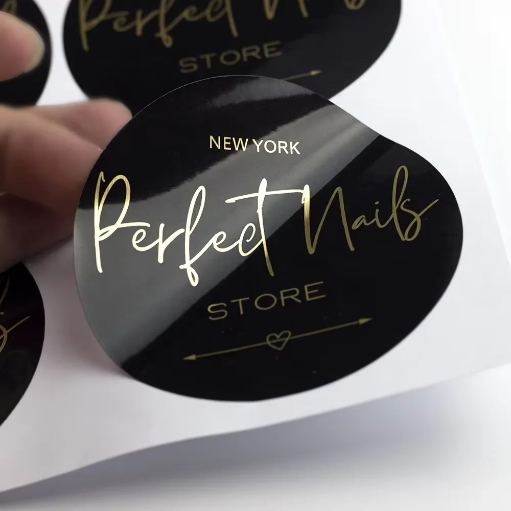 100pcs Custom Your LOGO Label Sticker Waterproof Vinyl Die-Cut Round Personalized Design Candy Wedding Sticker 2cm-10cm