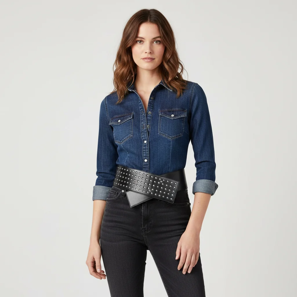 Fashion Heavy-Duty Rivet Belt Pu Leather Harajuku Waist Strap Punk Y2K Waist Belts For Women