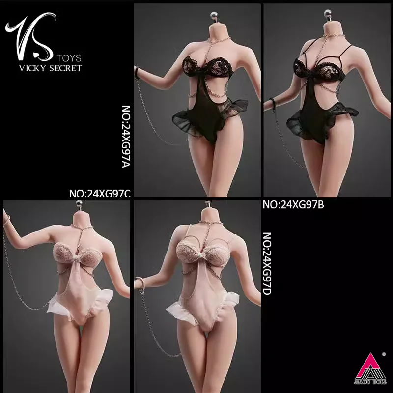 

VSTOYS 24XG97 1/6 Metal Chain Underwear Lace Hollow Lace Lingerie Set Clothes Model Fits 12'' Female Soldier Action Figure Dolls