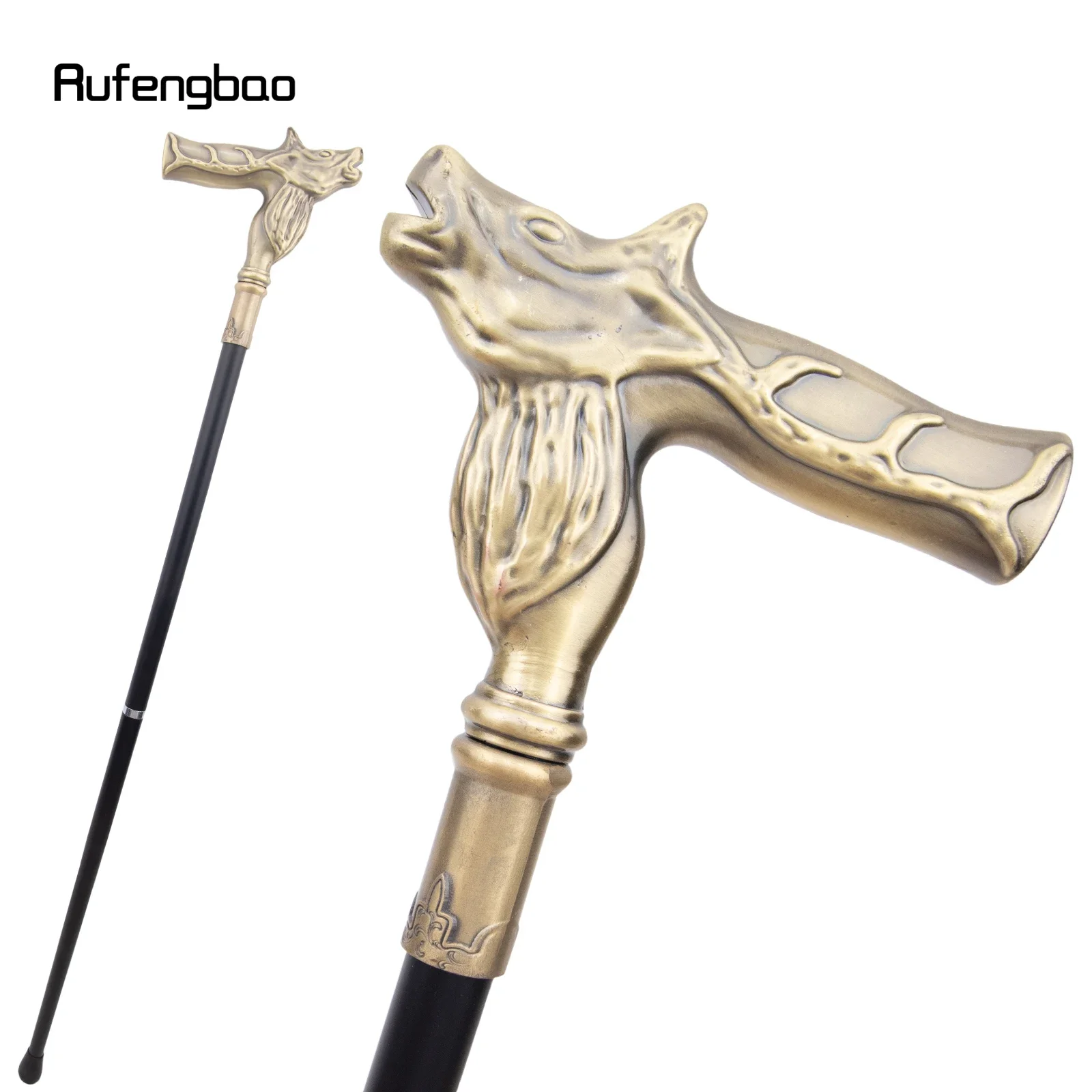 ทองแดงกวางเดิน Cane แฟชั่นตกแต่งเดิน Stick สุภาพบุรุษ Elegant คอสเพลย์ Cane KNOB Crosier 92 ซม