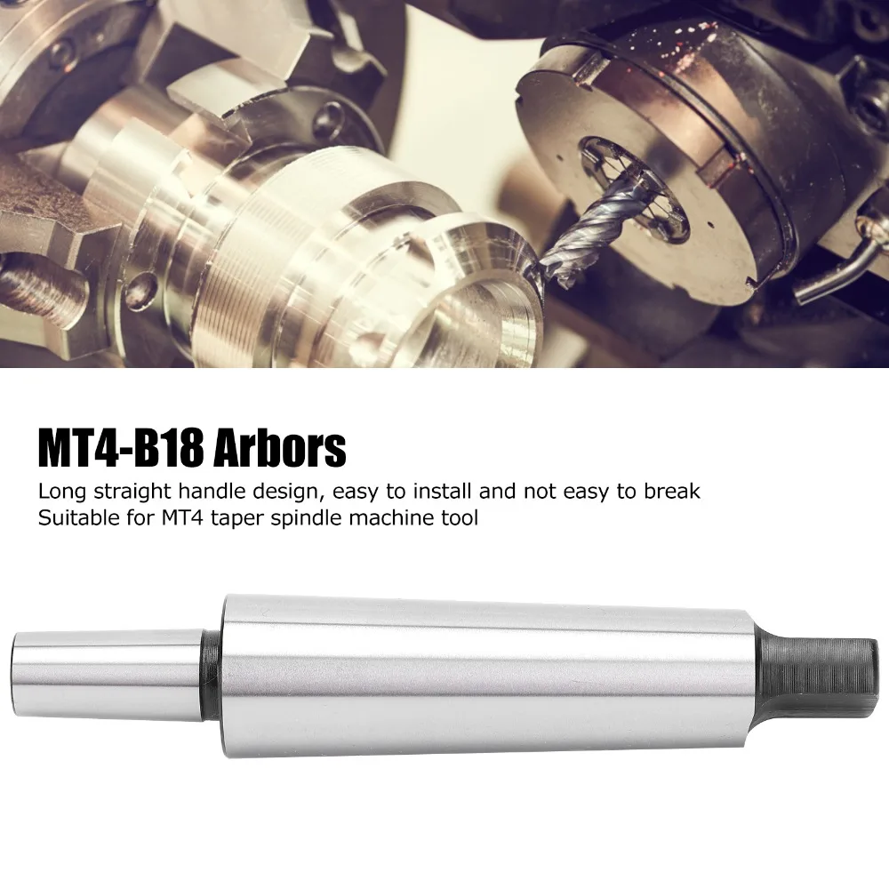 MT4-B18 Drill Chuck Arbor Flat Tail Electroplated Finish Straight Shank Adapter Steel Material High Hardness Machine Tool Parts