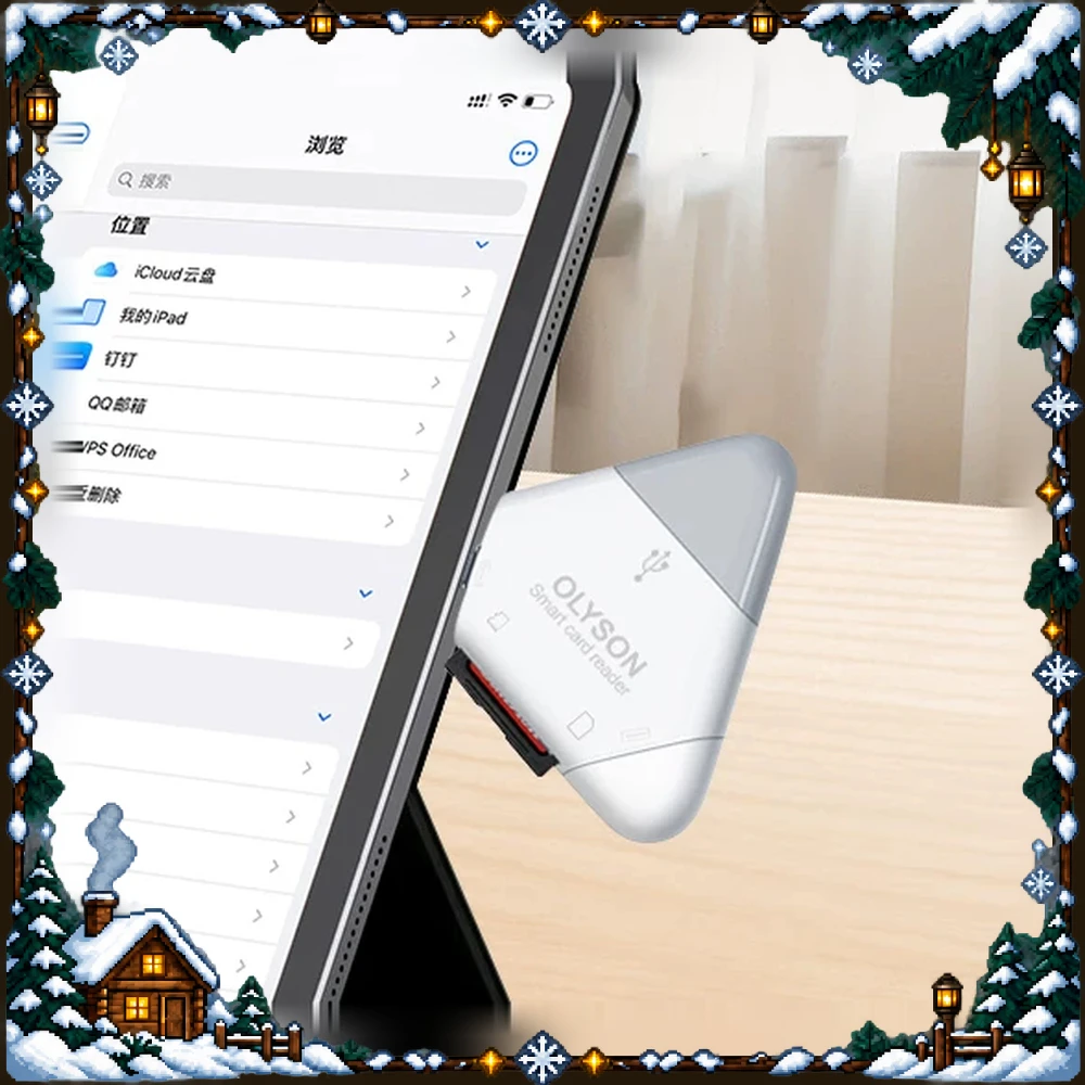 OLYSON USB 2.0 3-in-1 Card Reader USB-C USB-A Lightning SD TF Memory Card Adapter for Phones Tablets Computers