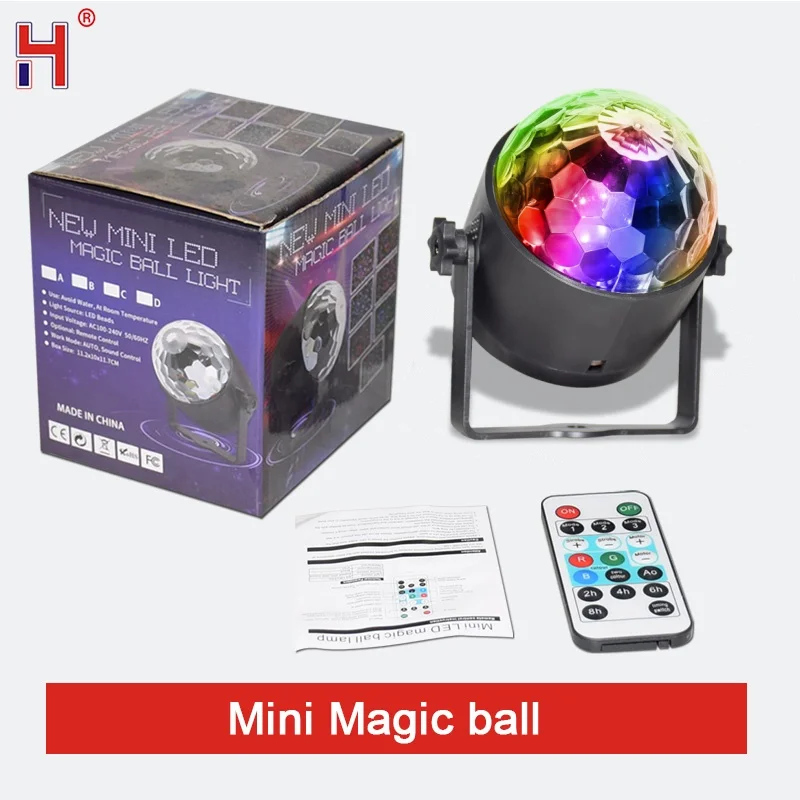 

Disco Ball Light Halloween Party LED Mini Sound Activated DJ Dance Stage Light Colourful RGB Strobe Lamp For Home Dance Wedding
