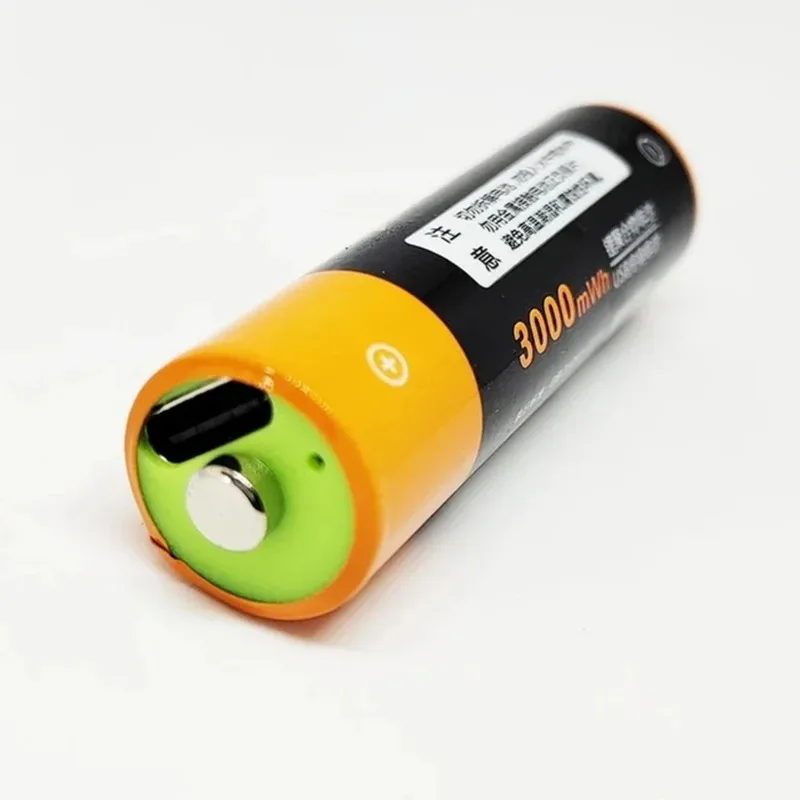 1.5V AA/AAA 3000mWh/1100mWh Rechargeable Battery USB Rechargeable Lithium Polymer Battery with Type-c Interface Charging Cable