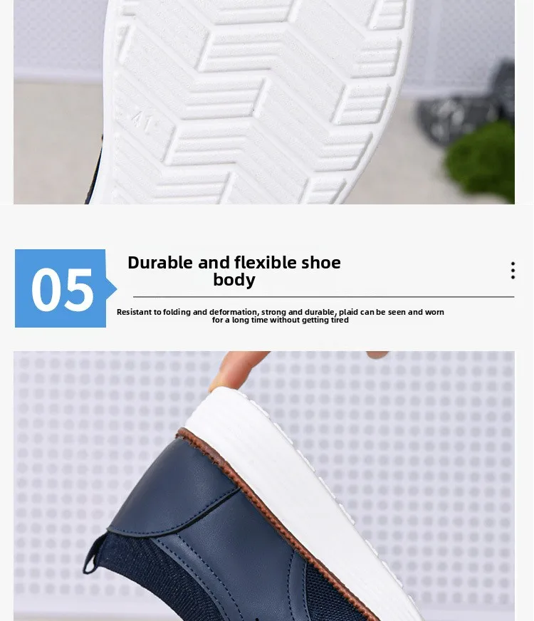Atmungsaktive Freizeitschuhe für Herren im Frühling und Herbst, Mesh-Sportschuhe, weiche Sohle, rutschfest, One-Step-Dad-Schuhe – Detail 12
