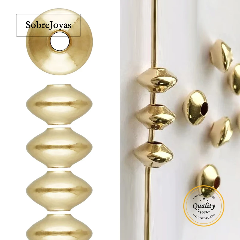 

14 К позолоченные плоские бусины-блюдце 3,6/4,5/5,5 мм, бисер для самостоятельного изготовления ювелирных изделий, аксессуары, золотые бусины, фурнитура для ювелирных изделий