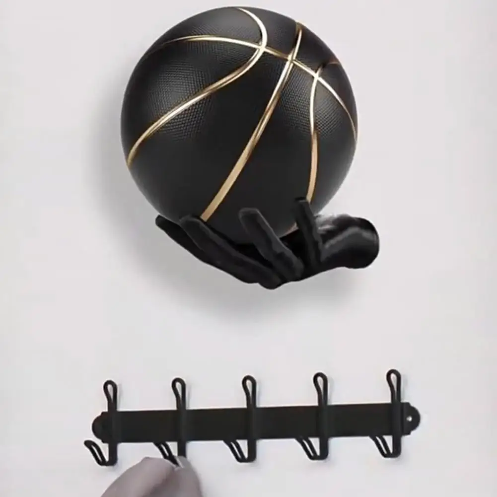 

Basketball Storage Rack Basketball Display Rack Hand-shaped Wall Mount Ball Holder for Football Basketball Volleyball Display
